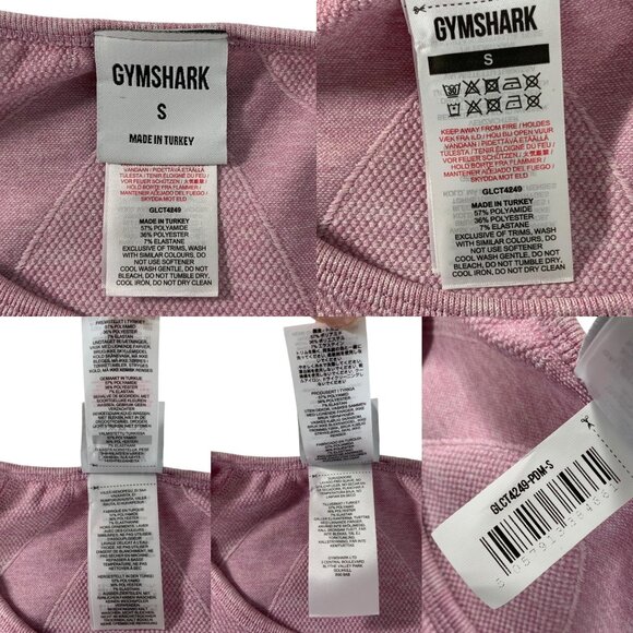 Gymshark Flex Sports Long Sleeve Crop Top S Light Purple Marled Thumb Hole Logo - Picture 5 of 11